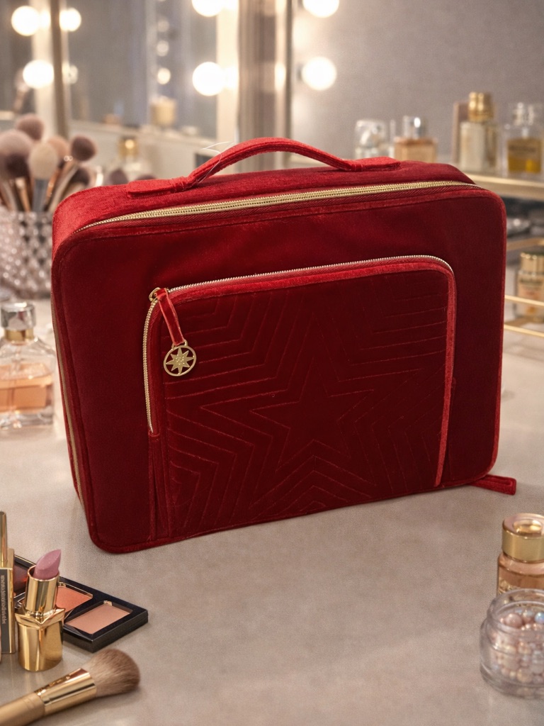 Este Lauder Red Velvet Train Case 2023 | Makeup Bag Travel Organizer